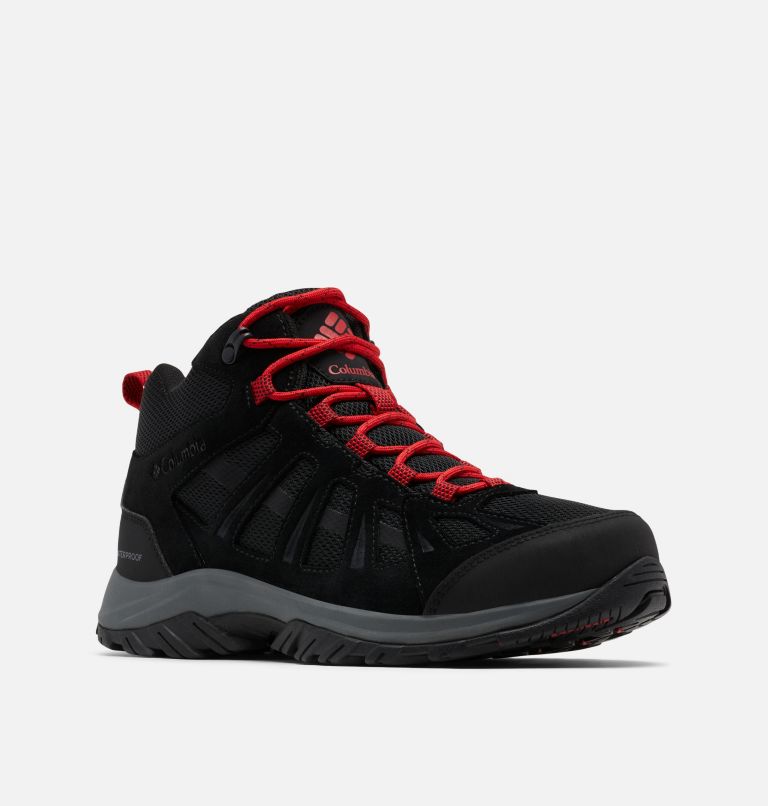 Men's Redmond III Mid Waterproof Walking Shoe, Color: Black, Mountain Red, image 2