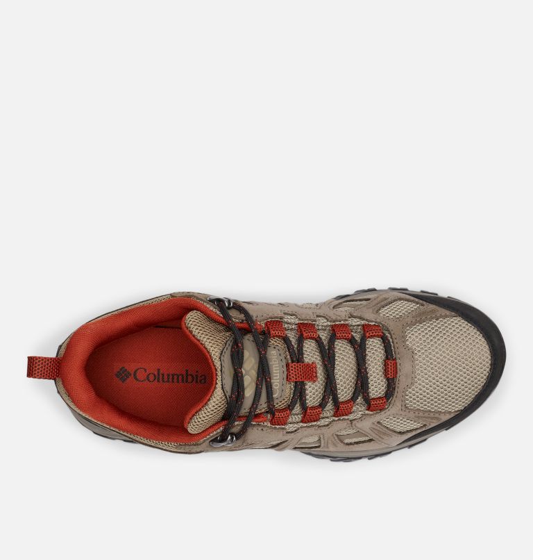 Mens Redmond III Low Waterproof Shoe, Color: Pebble, Dark Sienna, image 3