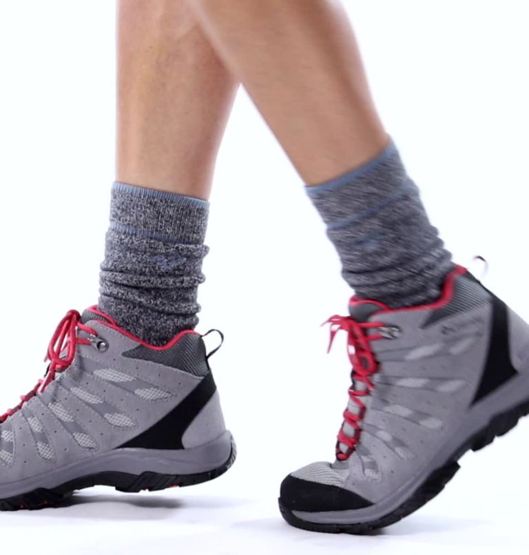 Women's Redmond III Mid Waterproof Boot - Wide, Color: Steam, Red Coral