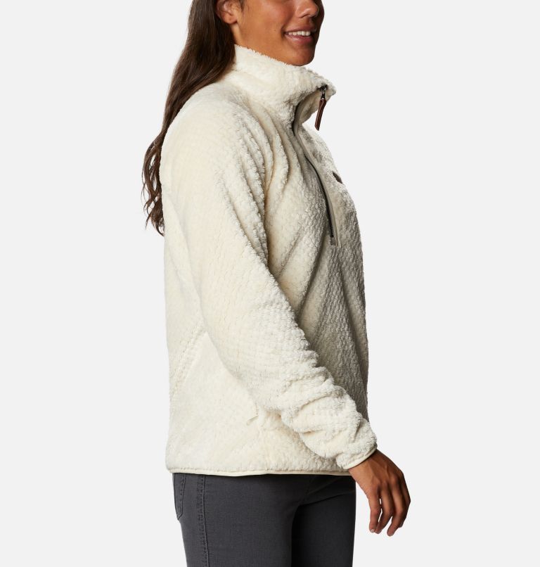Thumbnail: Women’s Fire Side Half Zip Sherpa Fleece, Color: Chalk, image 5