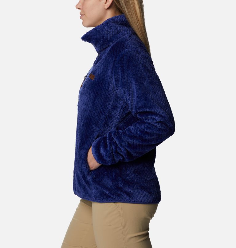Thumbnail: Women's Fire Side Quarter Zip Sherpa Fleece, Color: Dark Sapphire, image 3