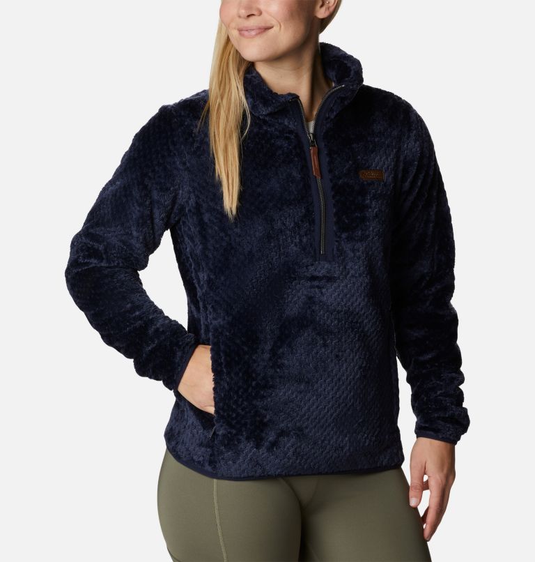 Polaire Sherpa Demi-Zip Fire Side Femme, Color: Dark Nocturnal, image 5