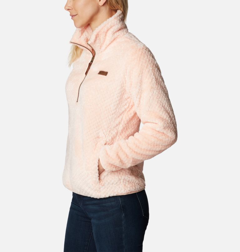 Thumbnail: Women’s Fire Side Half Zip Sherpa Fleece, Color: Peach Blossom, image 3