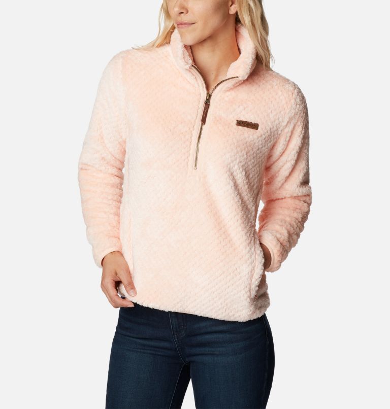 Women’s Fire Side Half Zip Sherpa Fleece, Color: Peach Blossom, image 5
