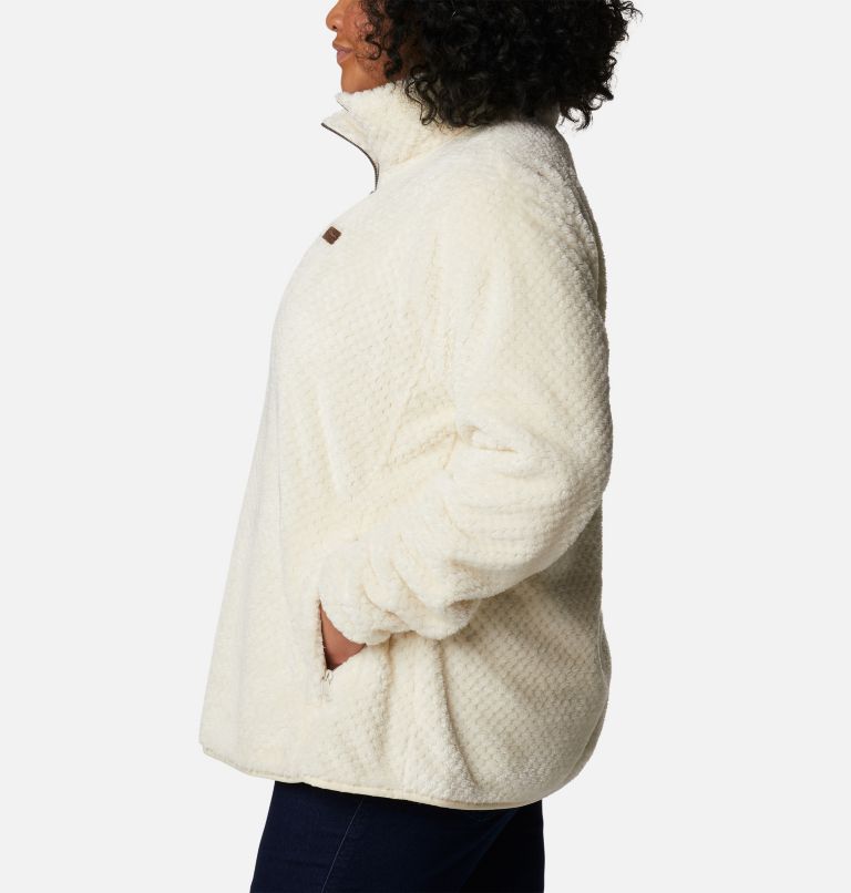 Chandail avec fermeture éclair 1/4 en laine polaire Sherpa Fire Side pour femme - Grandes tailles, Color: Chalk, image 3