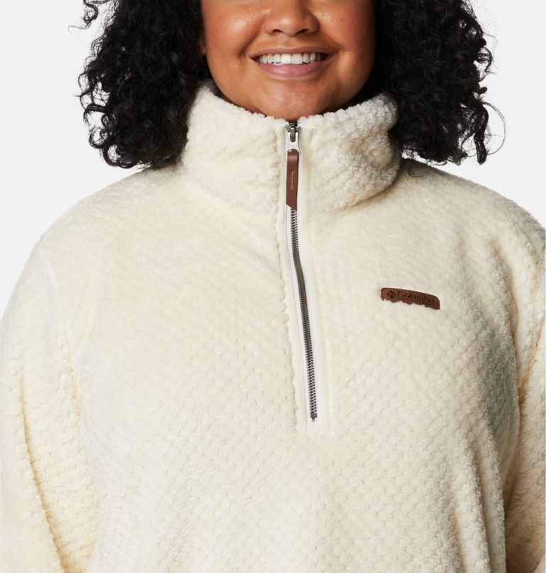 Chandail avec fermeture éclair 1/4 en laine polaire Sherpa Fire Side pour femme - Grandes tailles, Color: Chalk, image 4