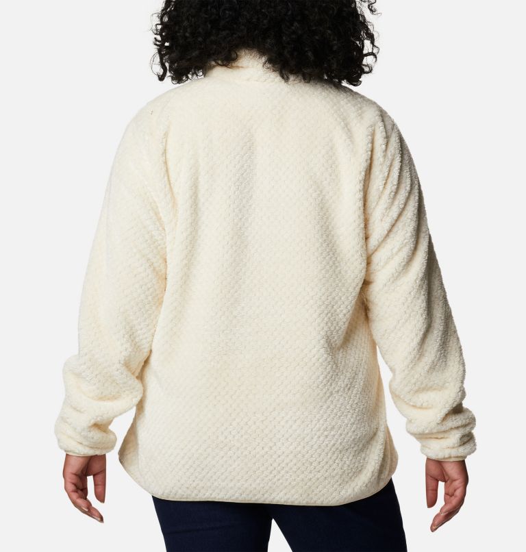 Chandail avec fermeture éclair 1/4 en laine polaire Sherpa Fire Side pour femme - Grandes tailles, Color: Chalk, image 2