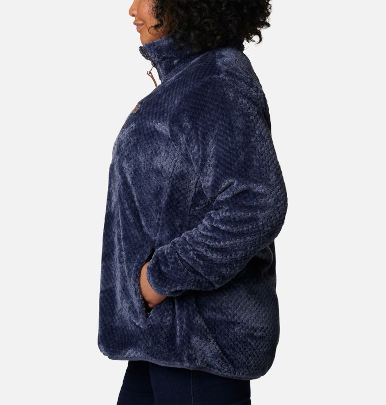 Chandail avec fermeture éclair 1/4 en laine polaire Sherpa Fire Side pour femme - Grandes tailles, Color: Nocturnal, image 3