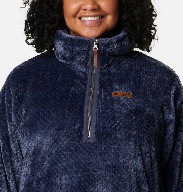 Chandail avec fermeture éclair 1/4 en laine polaire Sherpa Fire Side pour femme - Grandes tailles, Color: Nocturnal, image 4