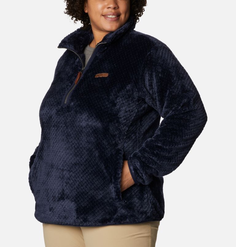 Thumbnail: Women's Fire Side Quarter Zip Sherpa Fleece - Plus Size, Color: Dark Nocturnal, image 5