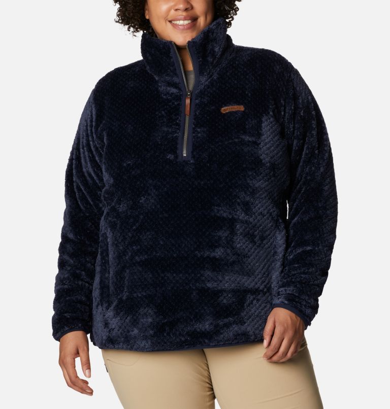 Women's Fire Side Quarter Zip Sherpa Fleece - Plus Size, Color: Dark Nocturnal, image 1