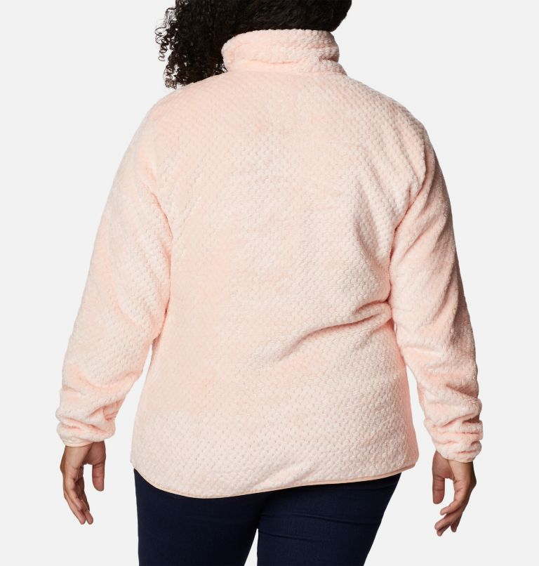 Thumbnail: Women's Fire Side Quarter Zip Sherpa Fleece - Plus Size, Color: Peach Blossom, image 2