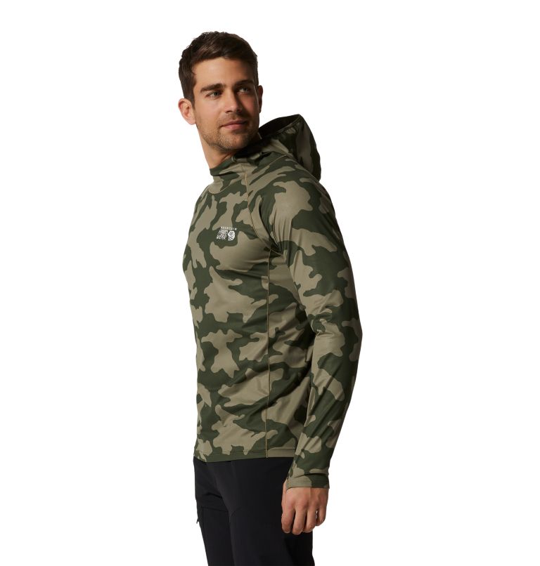 Men's Mountain Stretch Hoody, Color: Stone Green Lands Camo, image 3