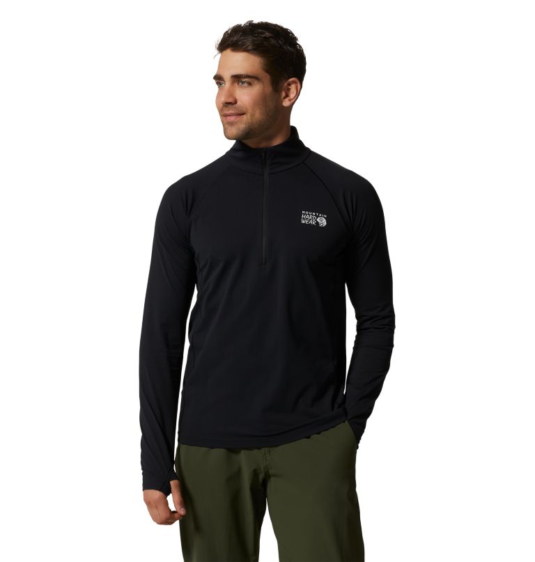 Haut avec demi-fermeture éclair Mountain Stretch Homme, Color: Black, image 1