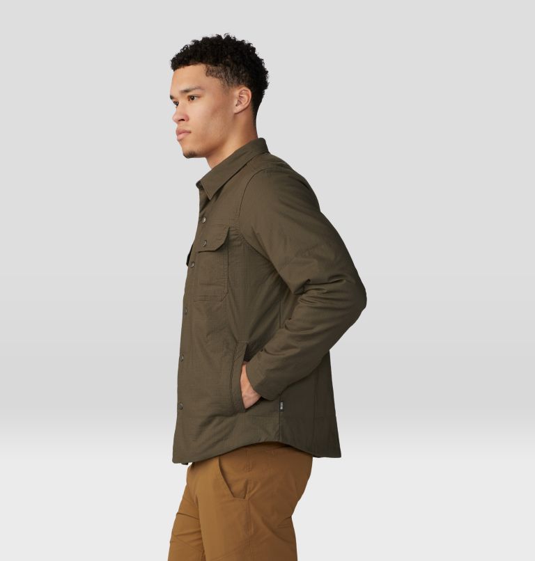 Mens khaki clearance shacket