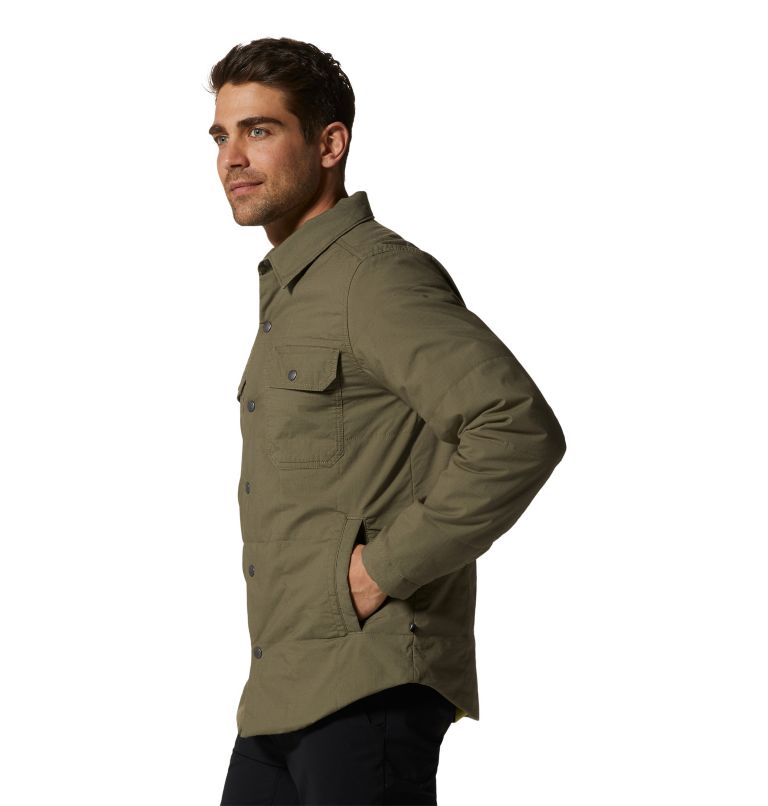 Khaki shacket mens best sale