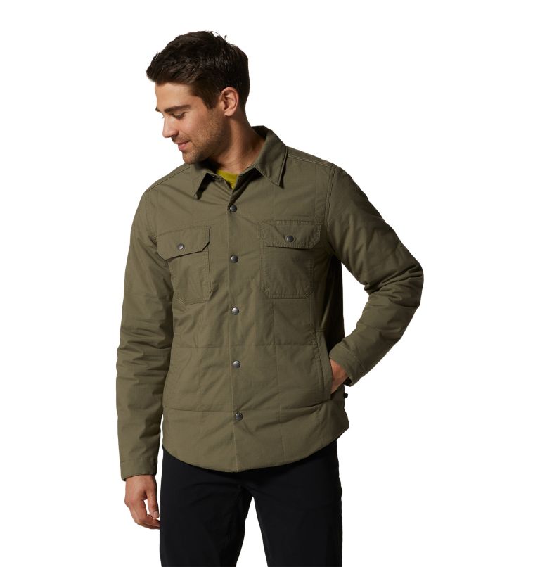 Men's J Tree Insulated Shacket, Color: Stone Green, image 5