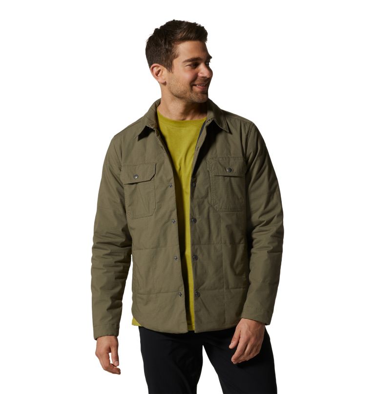 Men's J Tree Insulated Shacket, Color: Stone Green, image 1