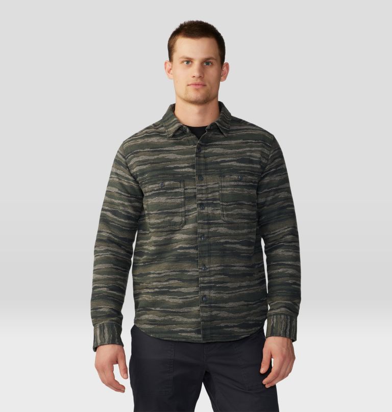 Men's Granite Peak Long Sleeve Flannel Shirt, Color: Black Spruce Landscape Print, image 5