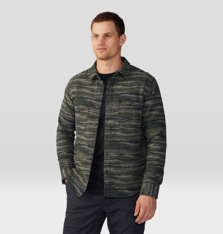 Men's Granite Peak Long Sleeve Flannel Shirt, Color: Black Spruce Landscape Print, image 6