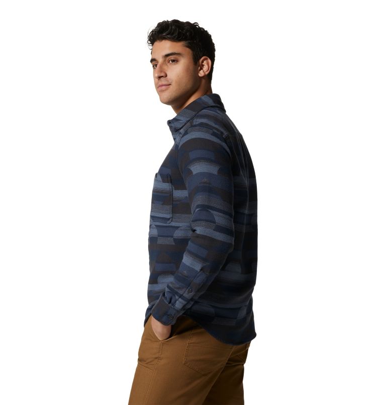 Men's Granite Peak Long Sleeve Flannel Shirt, Color: Hardwear Navy, image 3