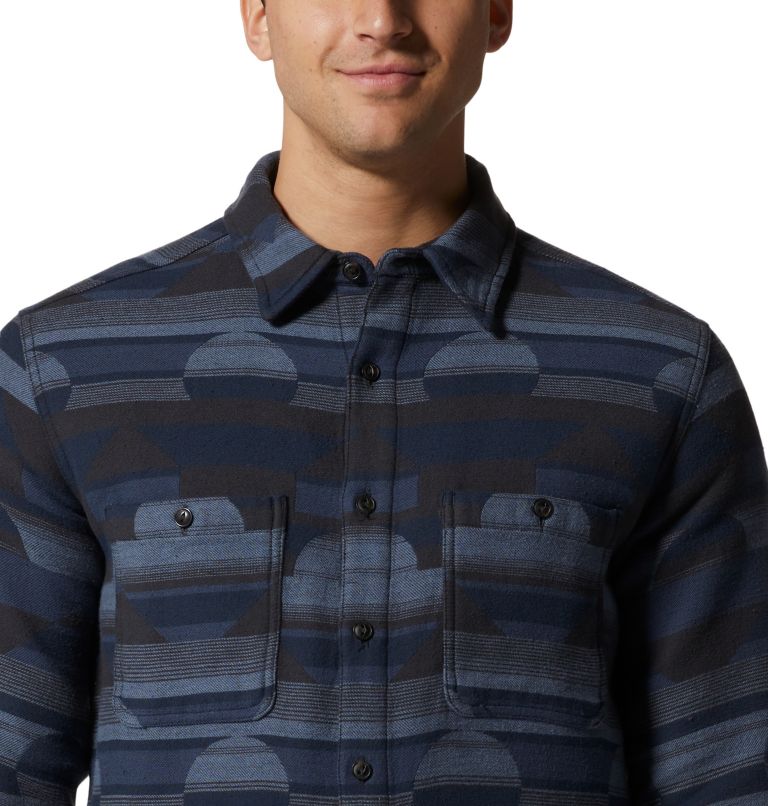 Men's Granite Peak Long Sleeve Flannel Shirt, Color: Hardwear Navy, image 4