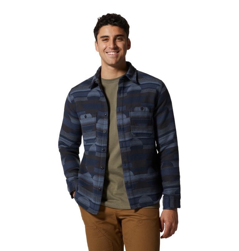Men's Granite Peak Long Sleeve Flannel Shirt, Color: Hardwear Navy, image 5