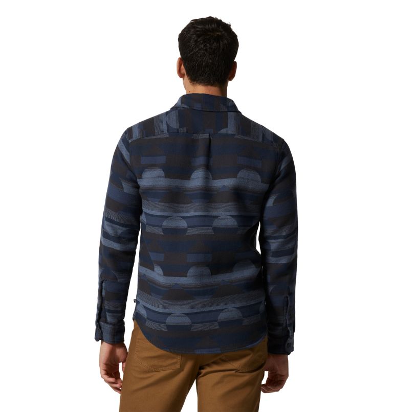 Men's Granite Peak Long Sleeve Flannel Shirt, Color: Hardwear Navy, image 2