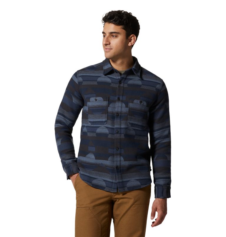 Men's Granite Peak Long Sleeve Flannel Shirt, Color: Hardwear Navy, image 1