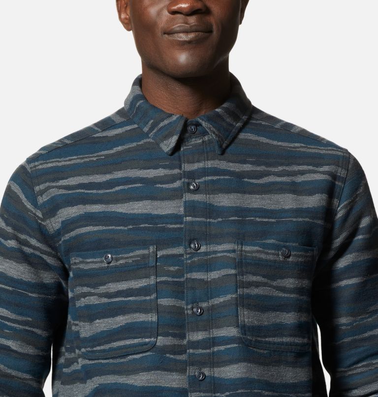 Men's Granite Peak Long Sleeve Flannel Shirt, Color: Hardwear Navy Landscape, image 4