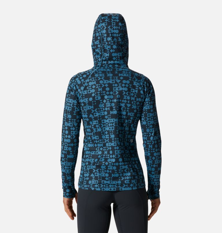 Women's Mountain Stretch Hoody, Color: Caspian, Blue Quartz Geo Track, image 2
