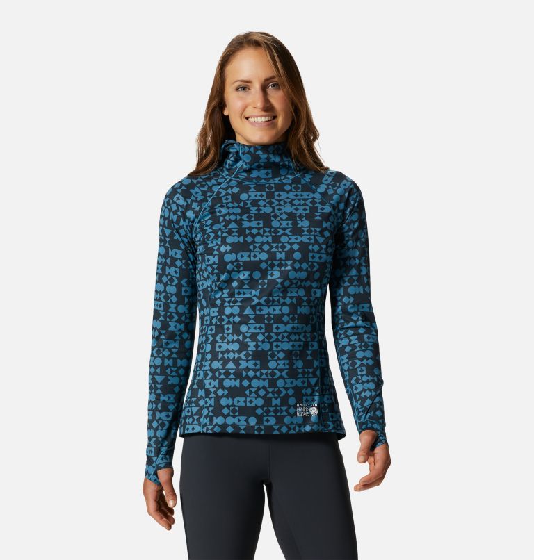 Women's Mountain Stretch Hoody, Color: Caspian, Blue Quartz Geo Track, image 1