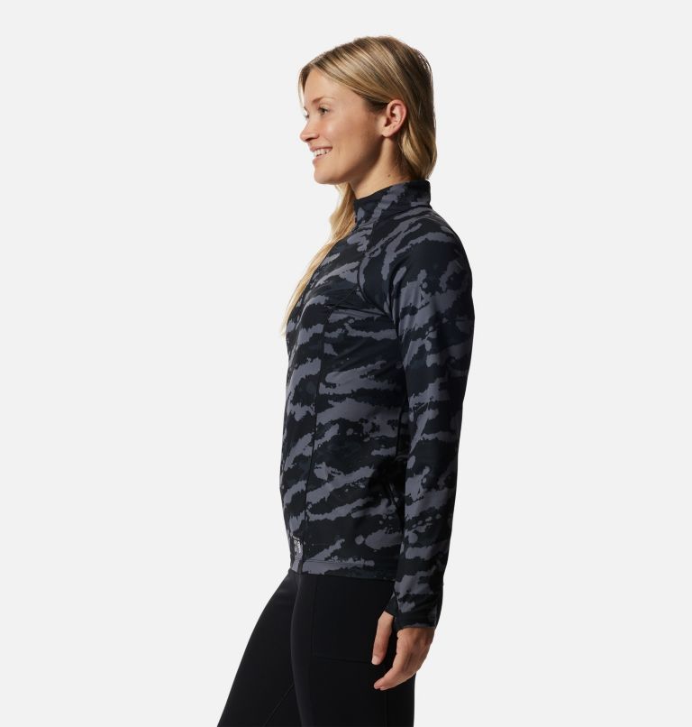 Women's Mountain Stretch 1/2 Zip, Color: Black Paintstrokes Print, image 3
