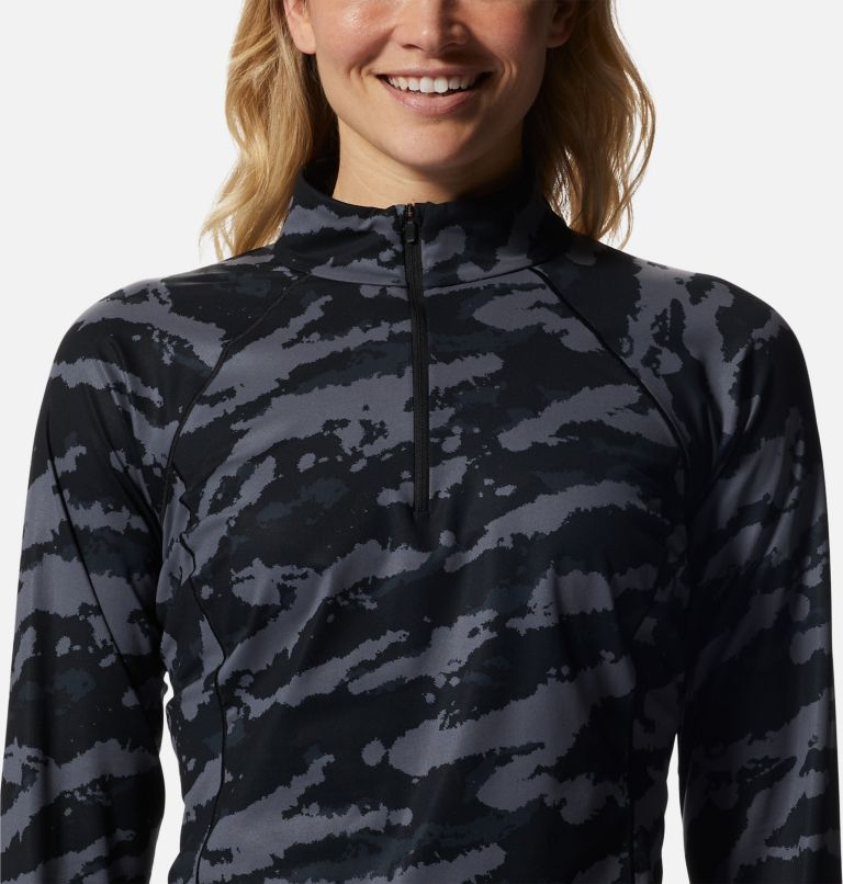 Women's Mountain Stretch 1/2 Zip, Color: Black Paintstrokes Print, image 4