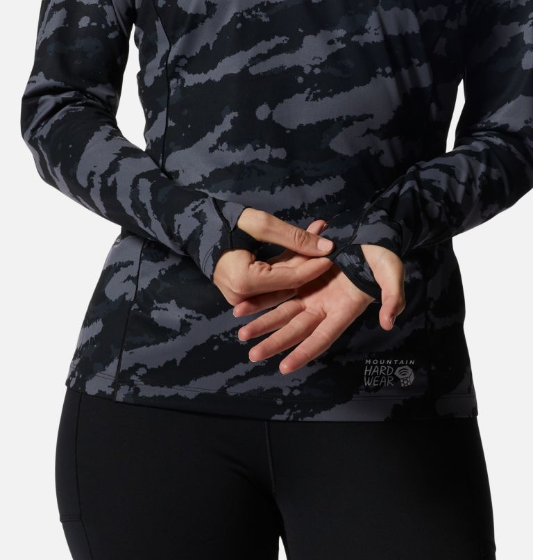 Women's Mountain Stretch 1/2 Zip, Color: Black Paintstrokes Print, image 5