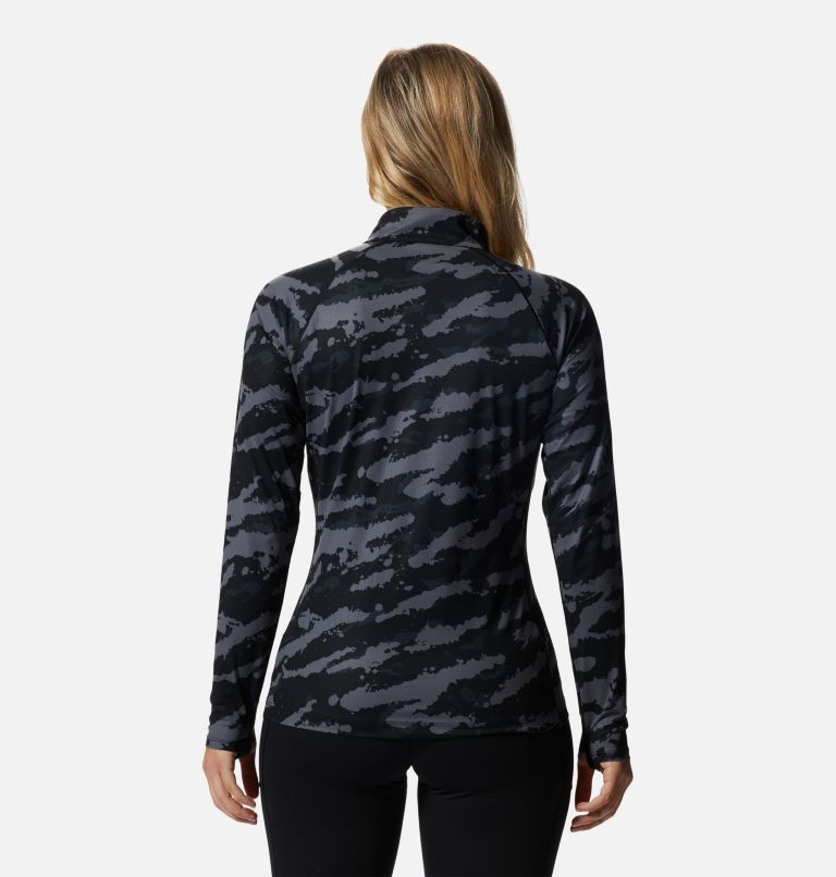 Women's Mountain Stretch 1/2 Zip, Color: Black Paintstrokes Print, image 2