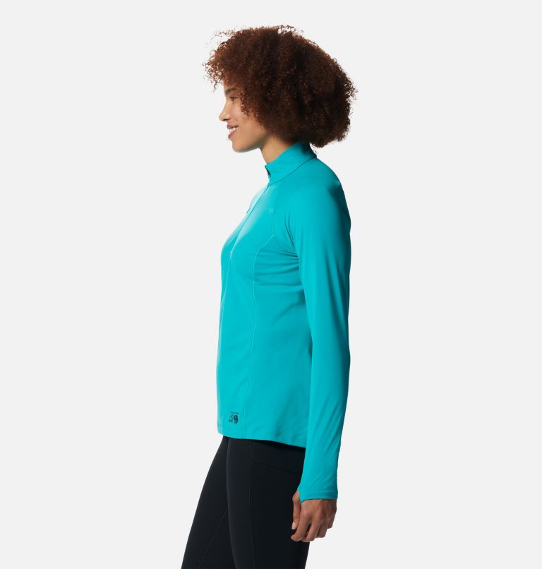 Haut avec demi-fermeture éclair Mountain Stretch Femme, Color: Synth Green, image 3