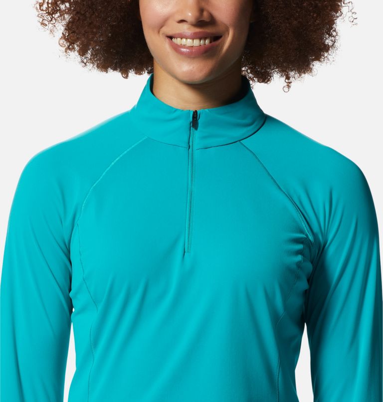Haut avec demi-fermeture éclair Mountain Stretch Femme, Color: Synth Green, image 4