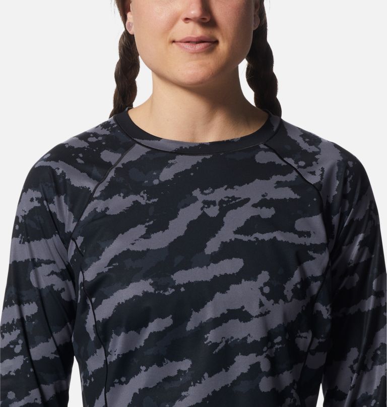 Mountain Stretch Long Sleeve Crew | 011 | XS, Color: Black Paintstrokes Print, image 4