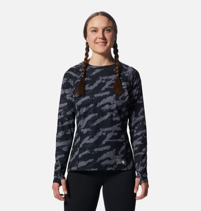Mountain Stretch Long Sleeve Crew | 011 | XS, Color: Black Paintstrokes Print, image 1