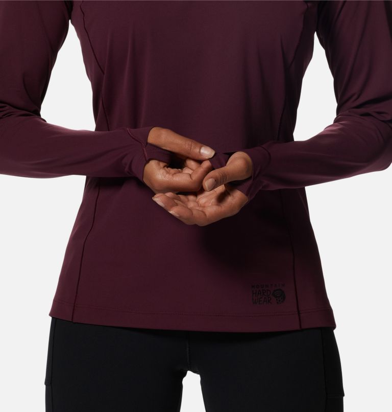 Women's Mountain Stretch Long Sleeve Crew, Color: Cocoa Red, image 5