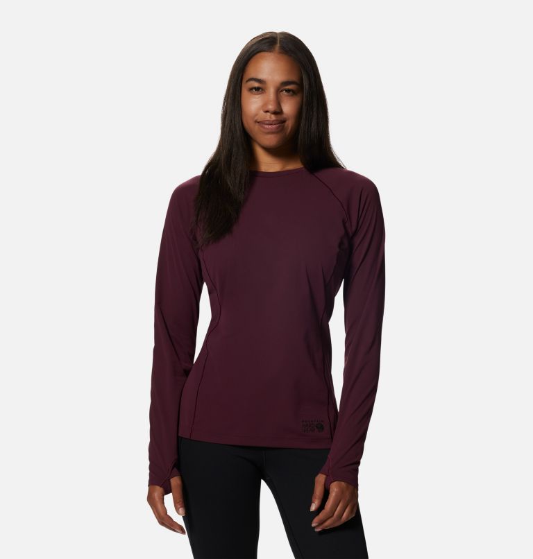 Women's Mountain Stretch Long Sleeve Crew, Color: Cocoa Red, image 1