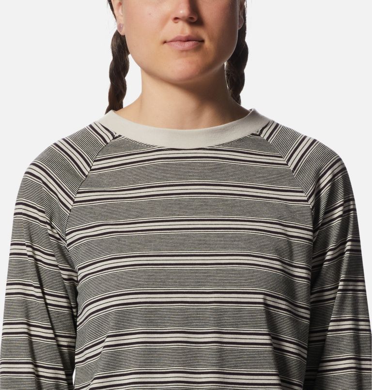 Thumbnail: Women's Wander Pass Long Sleeve, Color: Wild Oyster Pacific Stripe, image 4