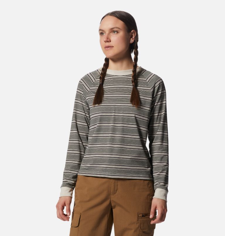 Thumbnail: Women's Wander Pass Long Sleeve, Color: Wild Oyster Pacific Stripe, image 5