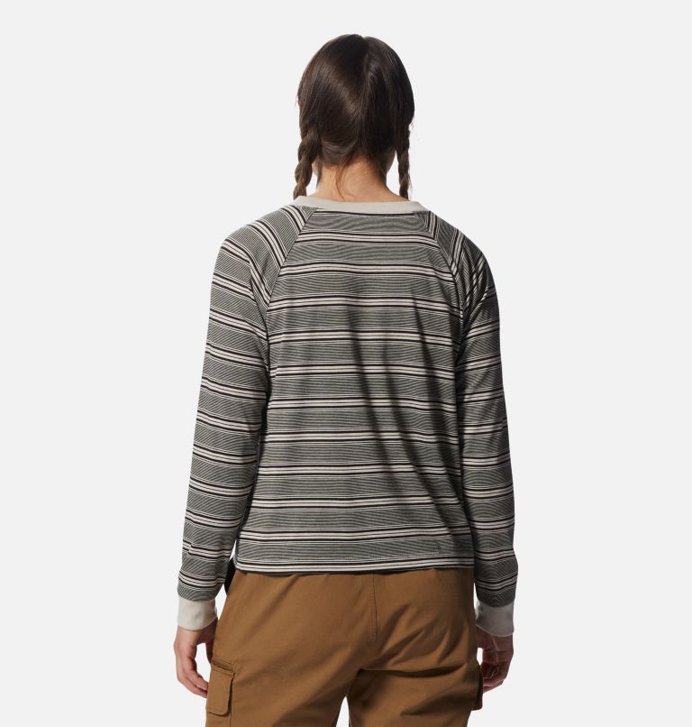 Women's Wander Pass Long Sleeve, Color: Wild Oyster Pacific Stripe, image 2