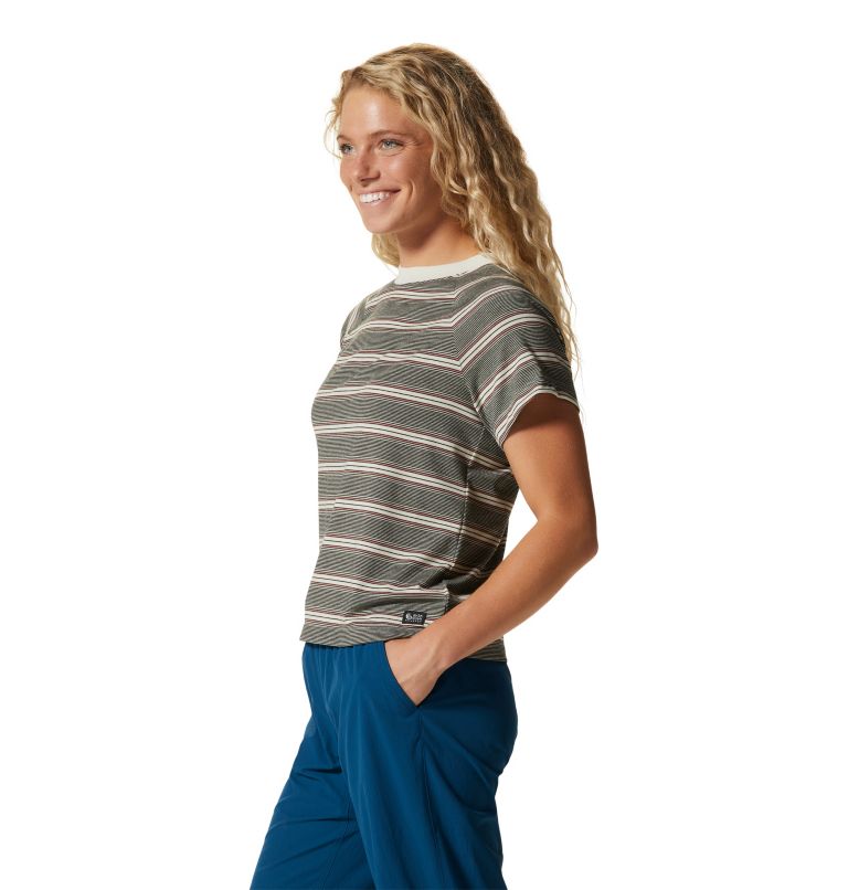 Women's Wander Pass Short Sleeve, Color: Stone Pacific Stripe, image 3