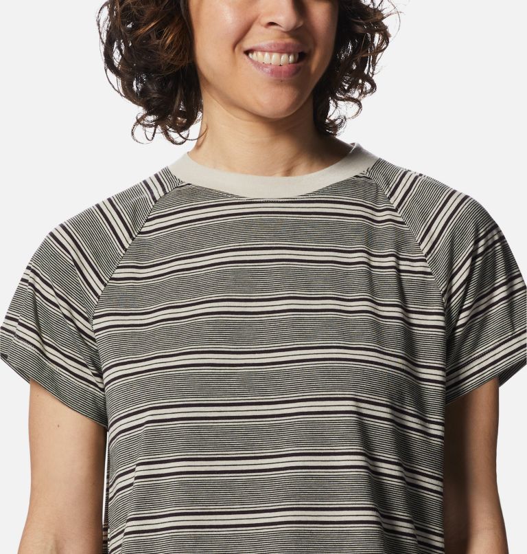 Women's Wander Pass Short Sleeve, Color: Wild Oyster Pacific Stripe, image 4