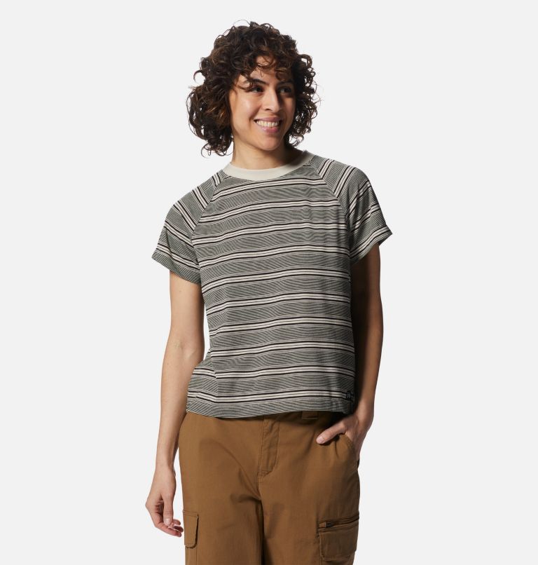 Thumbnail: Women's Wander Pass Short Sleeve, Color: Wild Oyster Pacific Stripe, image 5