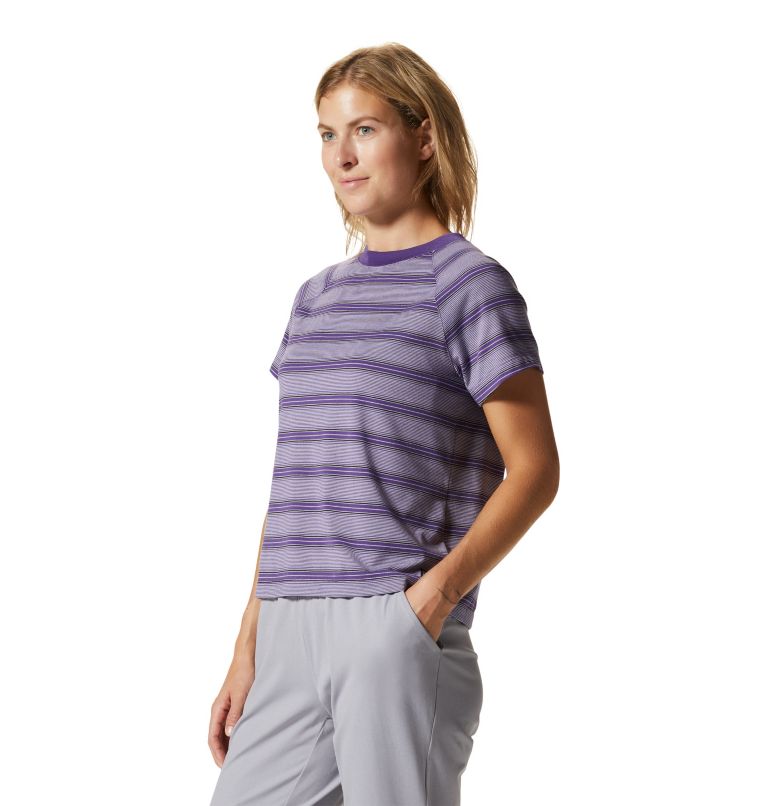 Women's Wander Pass Short Sleeve, Color: Purple Jewel Pacific Stripe, image 3