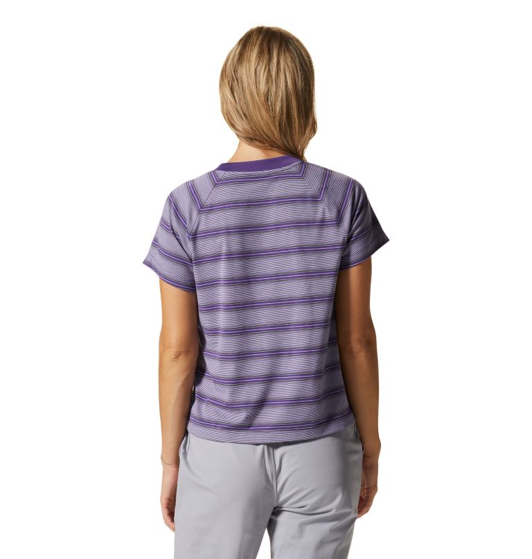 Thumbnail: Women's Wander Pass Short Sleeve, Color: Purple Jewel Pacific Stripe, image 2